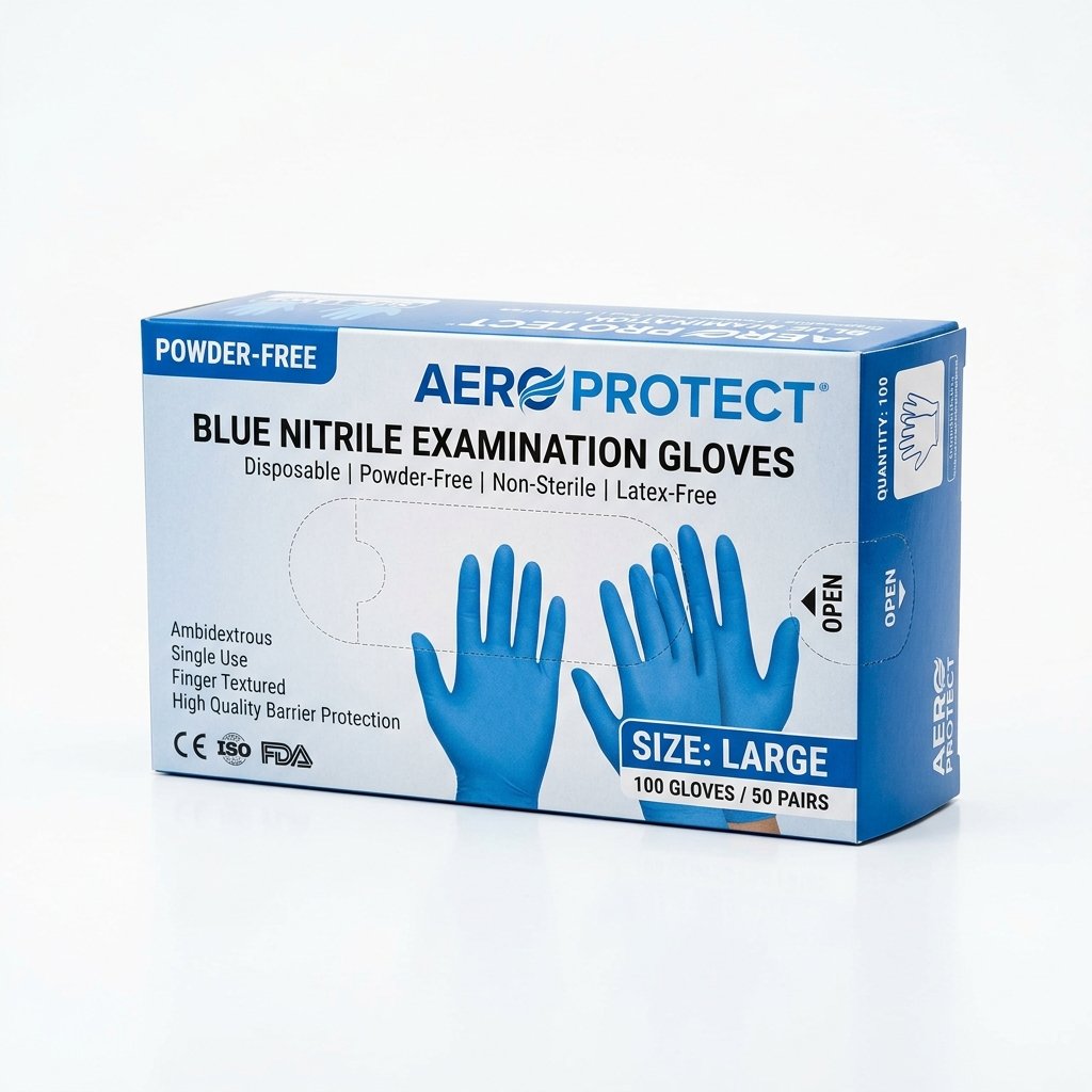 Disposable Medical Nitrile Examination Gloves (Box of 100)